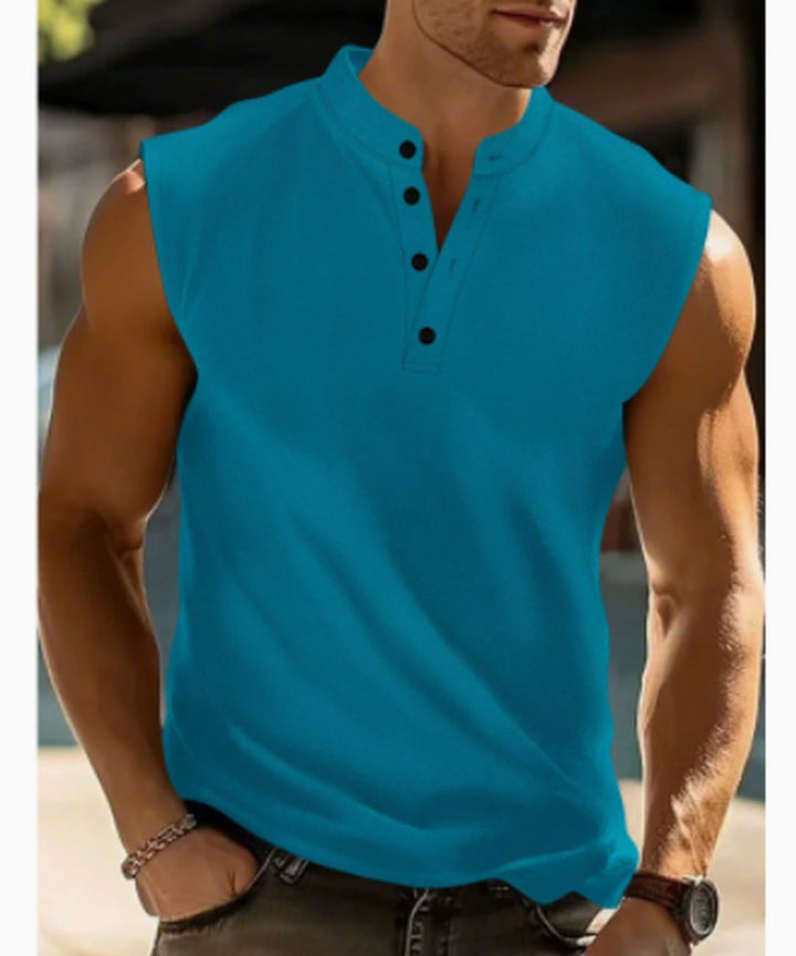 Glenn | Sleeveless Button-Up Shirt