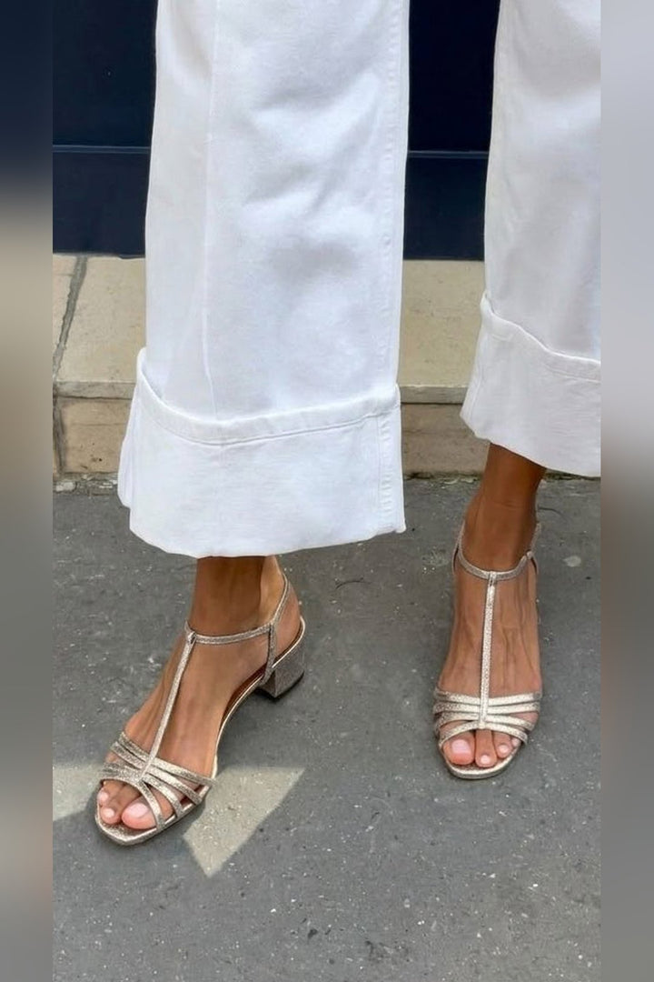 Lenore | Metallic Heeled Sandals