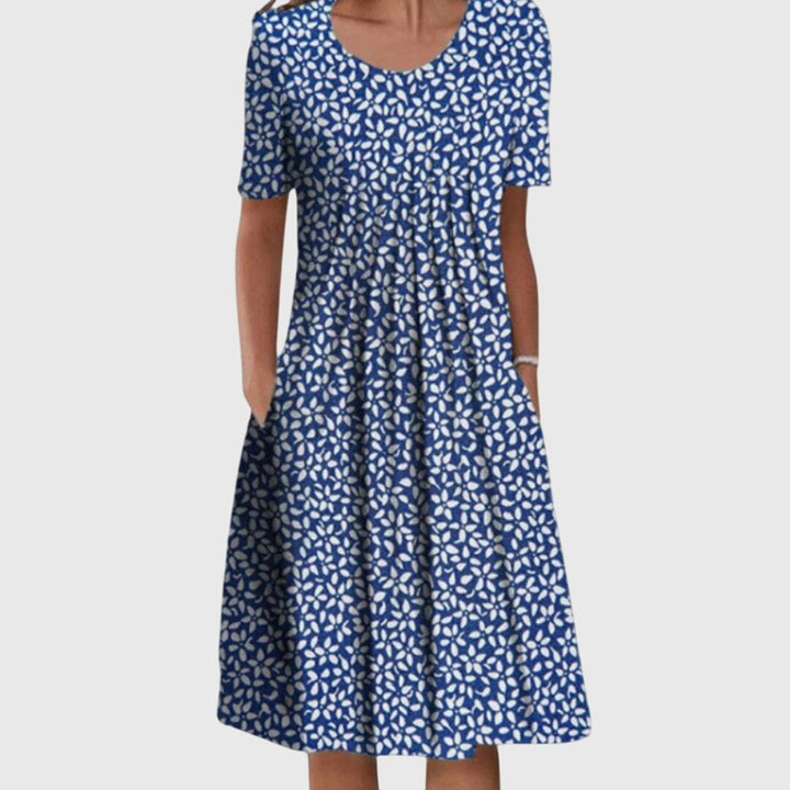 Tilda | Elegant Round Neck Printed Dress