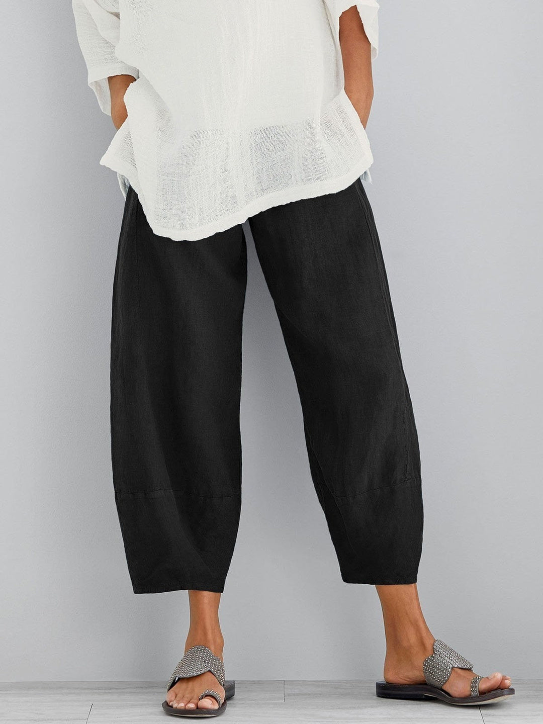 Hazel | Cropped Cotton Trousers