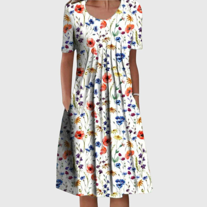 Tilda | Elegant Round Neck Printed Dress