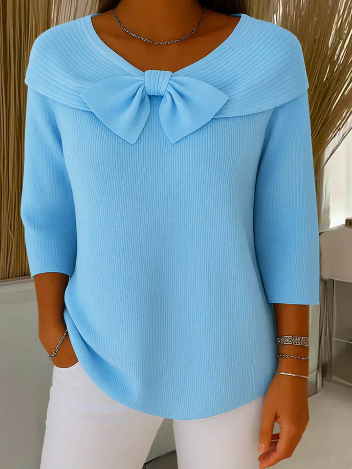 Constance | Elegant Knitted Bow Top