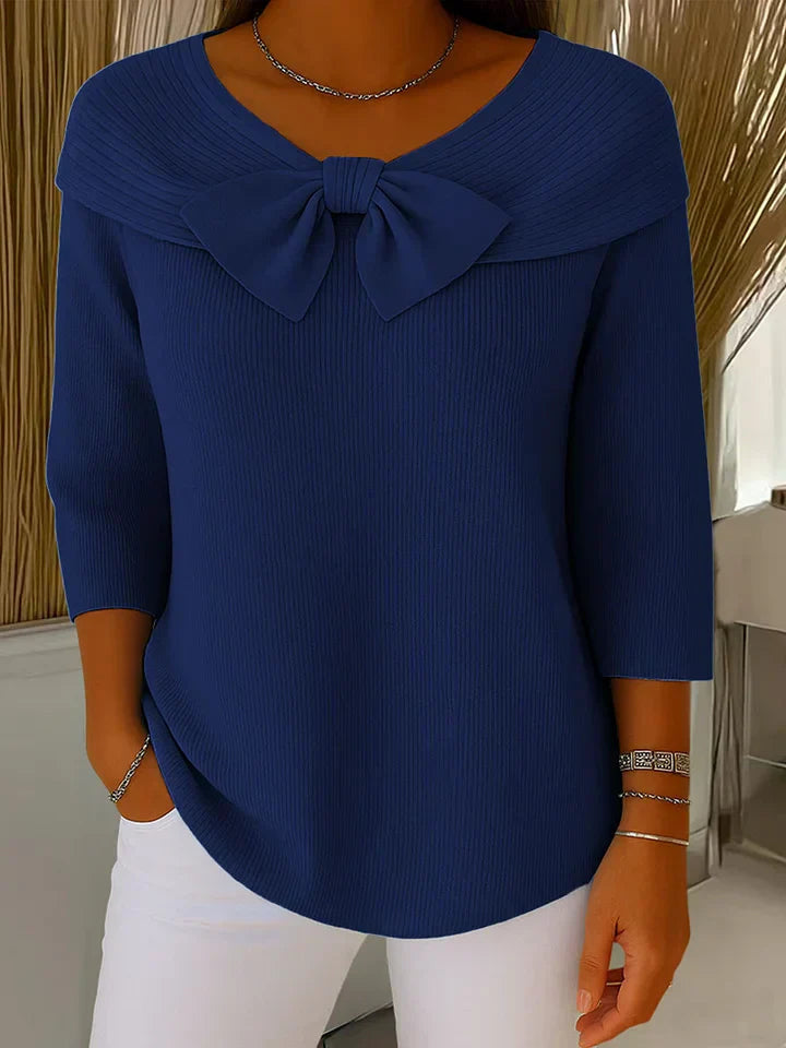 Constance | Elegant Knitted Bow Top