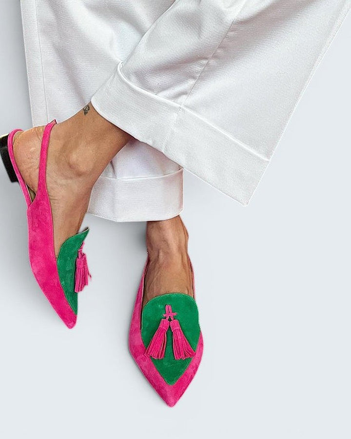 Valma | Fringe Ballet Flats With Ankle Strap