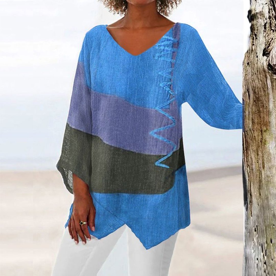 Nyree | Artistic V-Neck Blouse