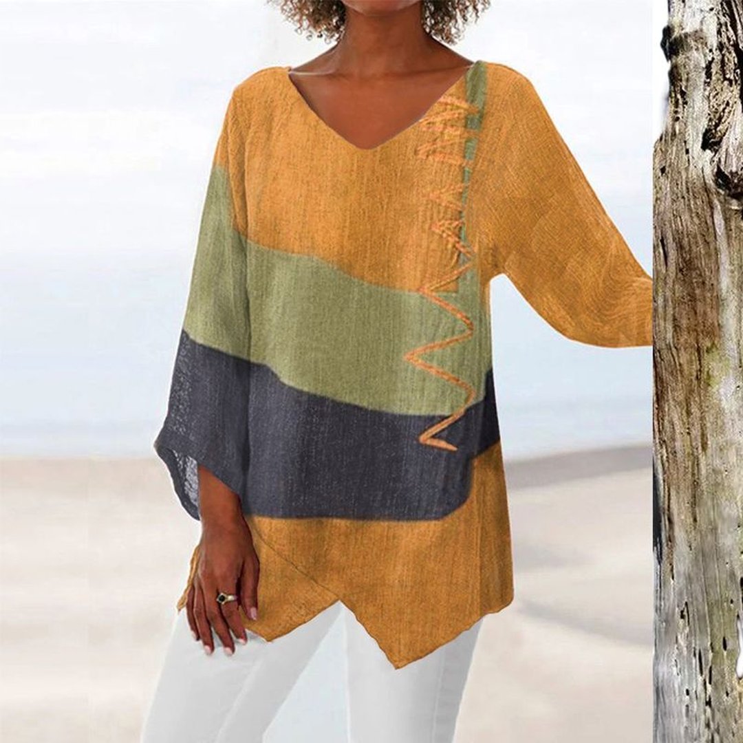 Nyree | Artistic V-Neck Blouse