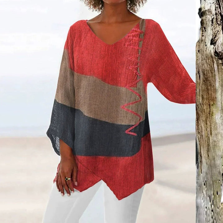 Nyree | Artistic V-Neck Blouse