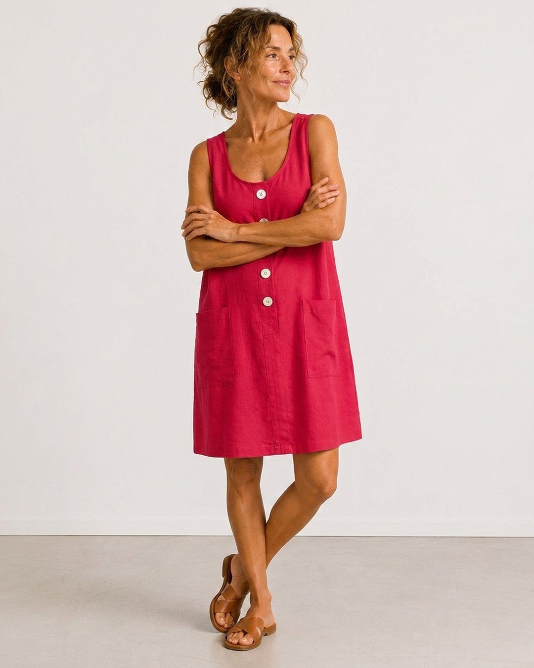 Doria | Sleeveless Button-Front Mini Dress