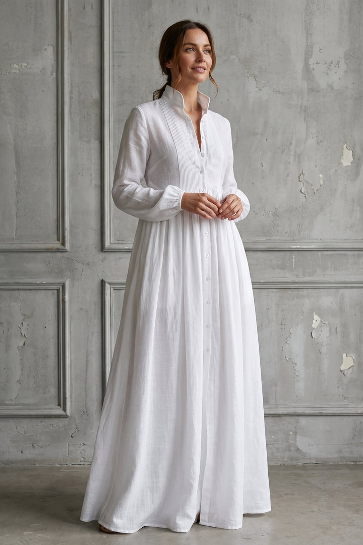 Lidia | Linen Patchwork Maxi Dress