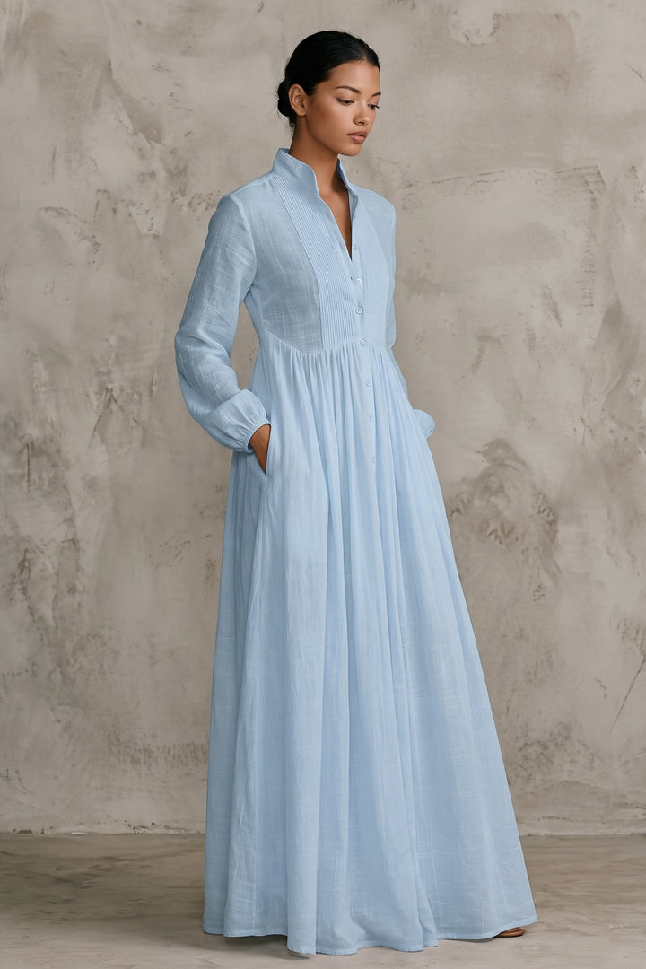 Lidia | Linen Patchwork Maxi Dress