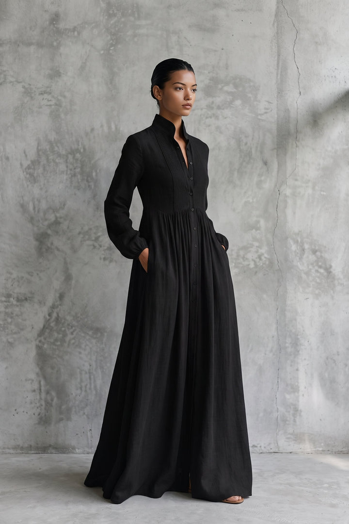 Lidia | Linen Patchwork Maxi Dress
