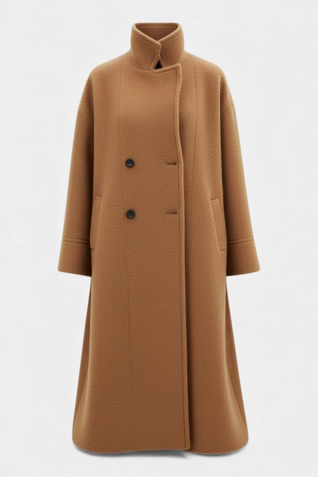 Loraine | Long Oversized Double-Breasted Coat with Notched Collar