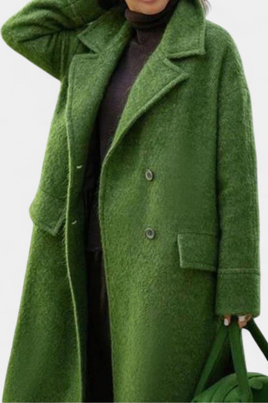 Loraine | Long Oversized Double-Breasted Coat with Notched Collar