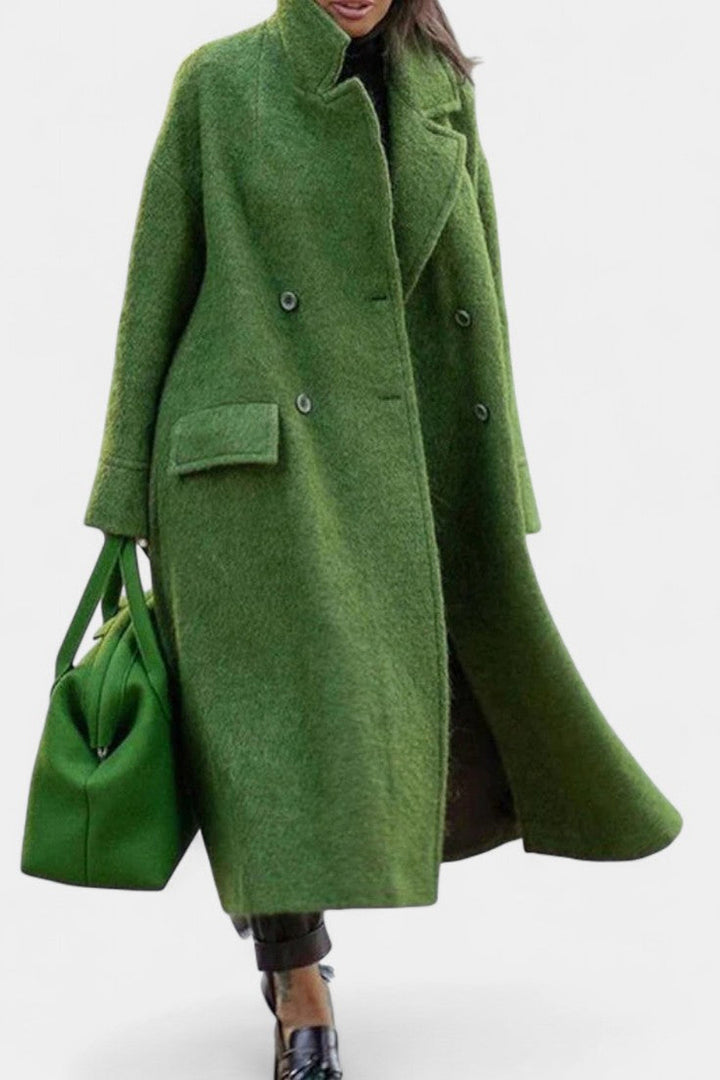 Loraine | Long Oversized Double-Breasted Coat with Notched Collar