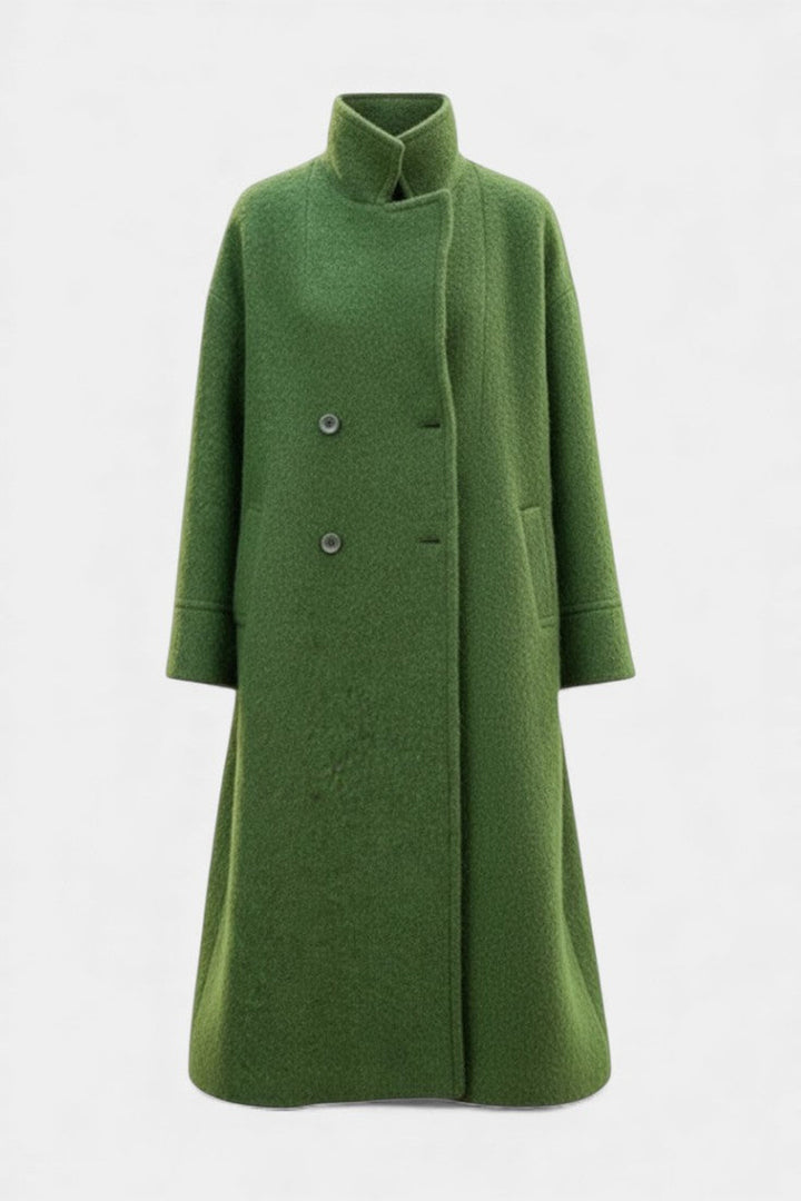 Loraine | Long Oversized Double-Breasted Coat with Notched Collar