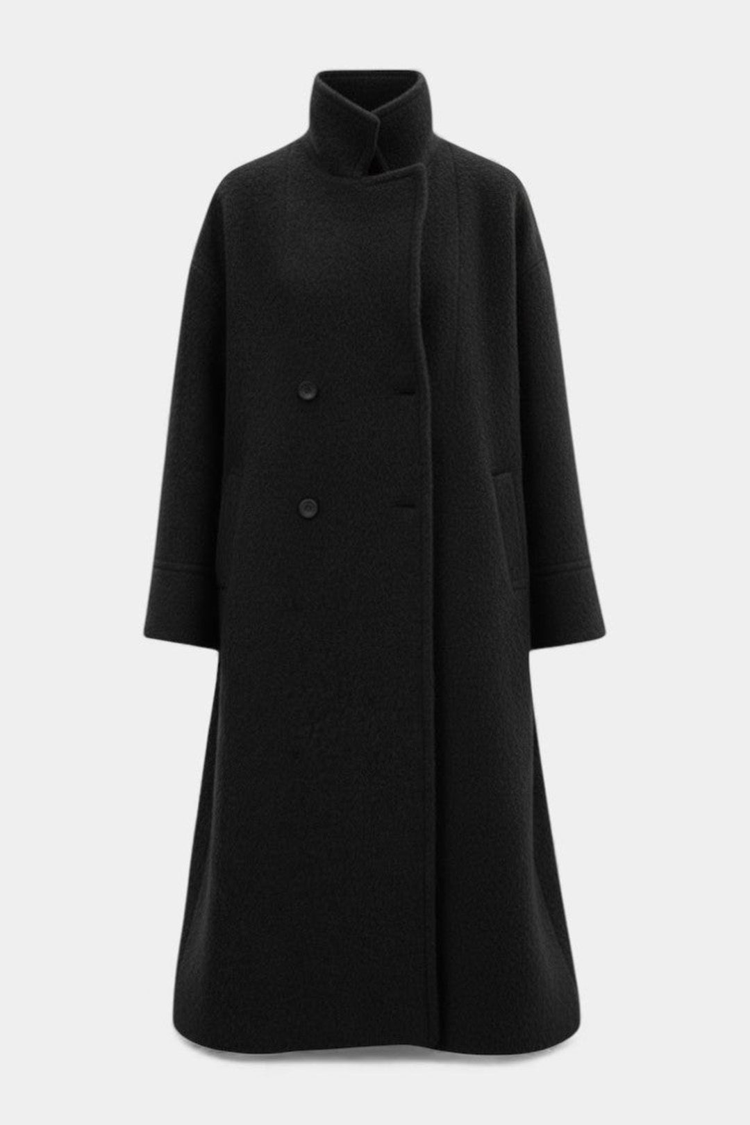 Loraine | Long Oversized Double-Breasted Coat with Notched Collar