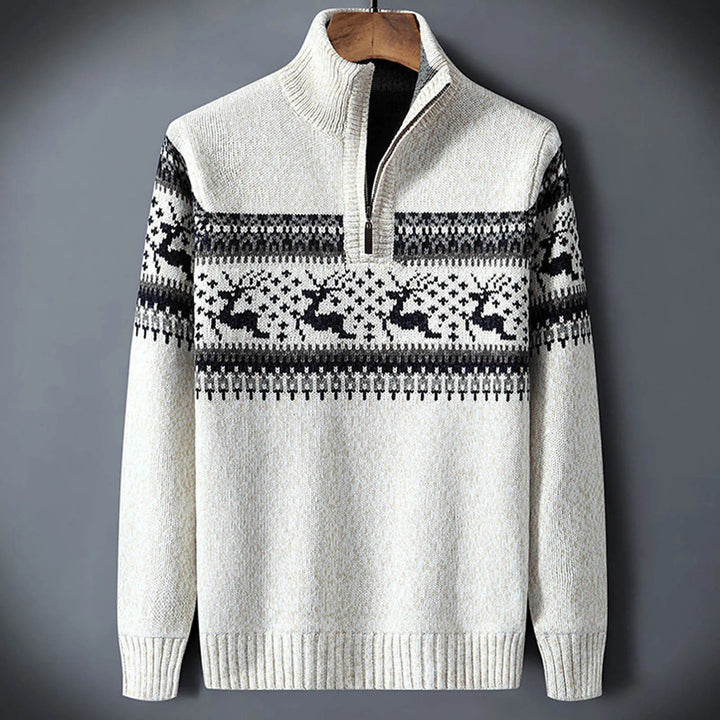Blake | Men's Fair Isle Half-Zip Sweater