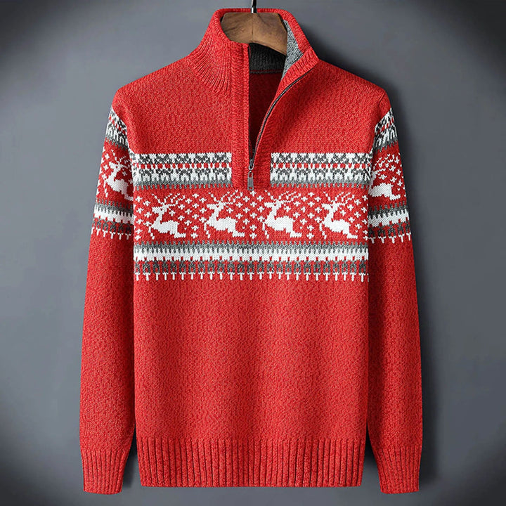Blake | Men's Fair Isle Half-Zip Sweater