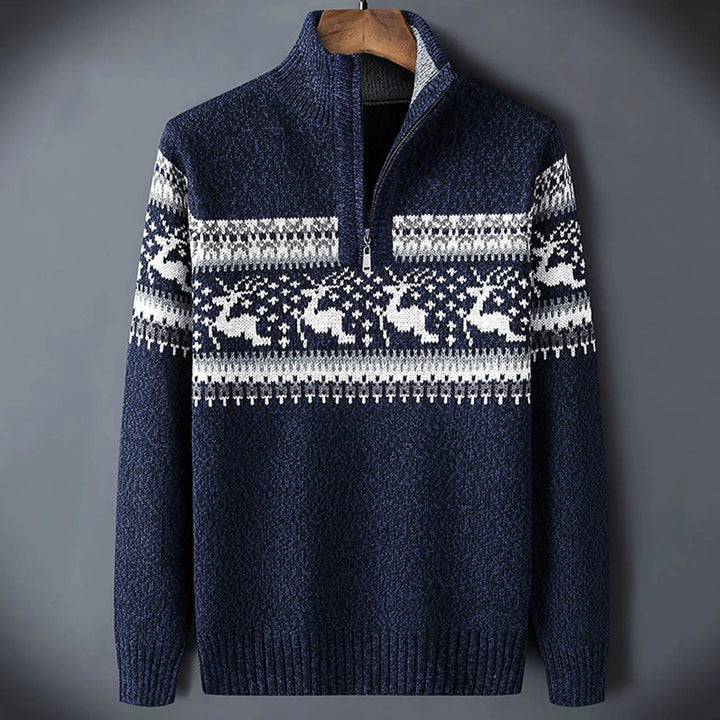 Blake | Men's Fair Isle Half-Zip Sweater