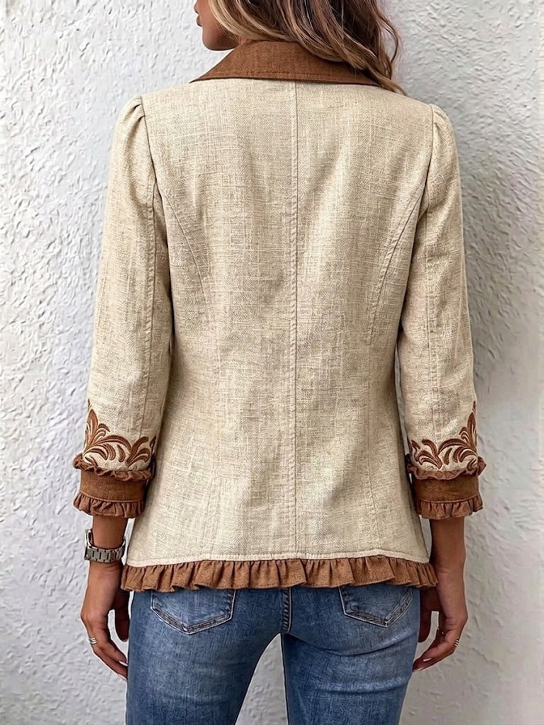 Clementine | Vintage Bohemian Floral Ruffled Jacket