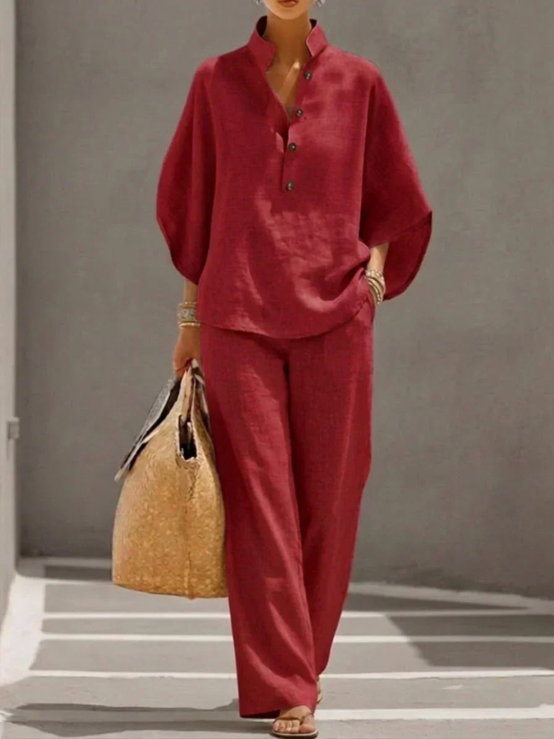 Temperance | Set With Batwing Sleeves And Wide Pants