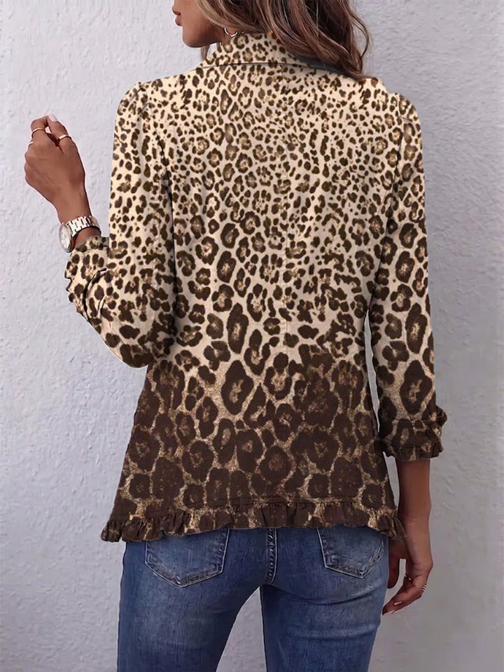 Rita | Leopard Print Ruffled Jacket